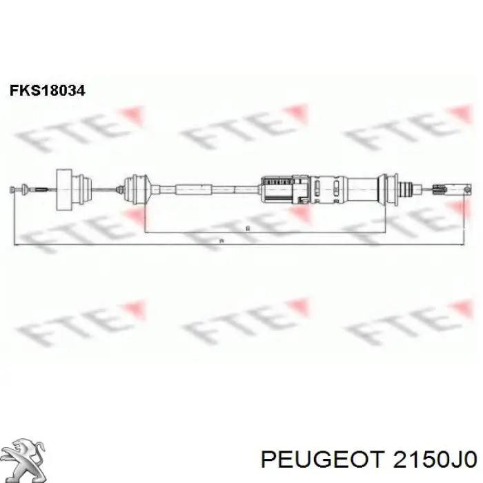 2150 J0 Peugeot/Citroen cable de embrague