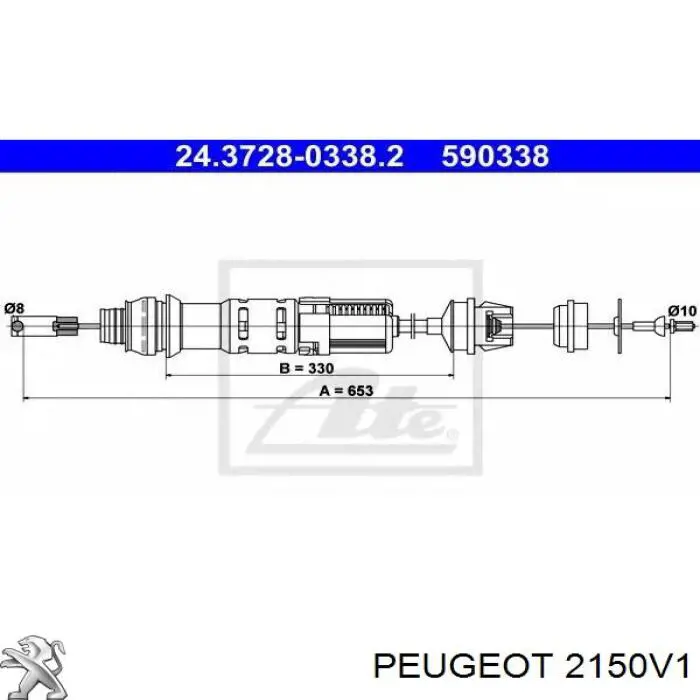 2150V1 Peugeot/Citroen cable de embrague