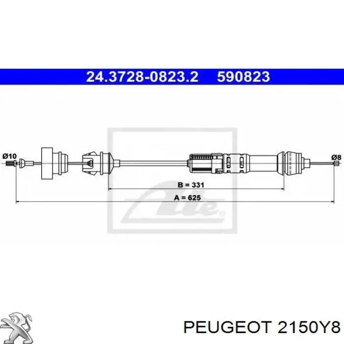 Cable de embrague Peugeot/Citroen 2150Y8 precio, desde 32,77 EUR