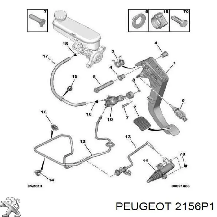 Conducto de embrague  Peugeot/Citroen 2156P1 precio, desde 22,94 EUR