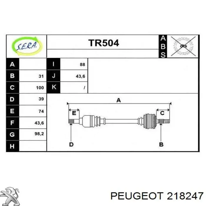 218247 Peugeot/Citroen cilindro maestro de embrague