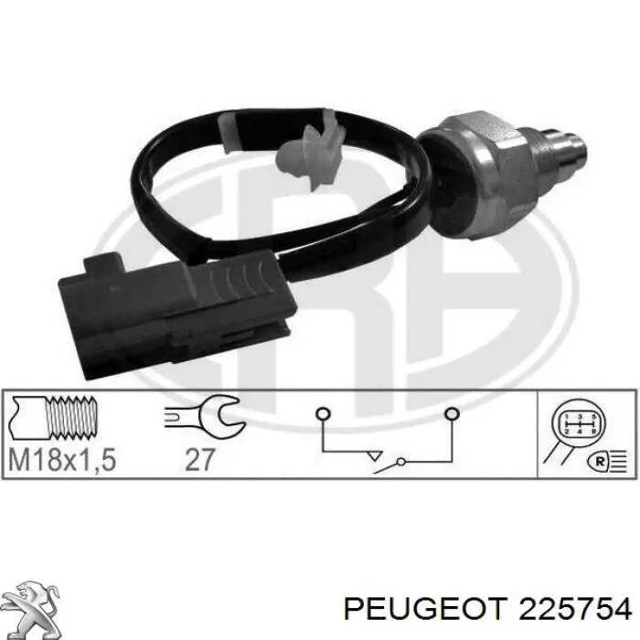 225754 Peugeot/Citroen sensor de marcha atrás