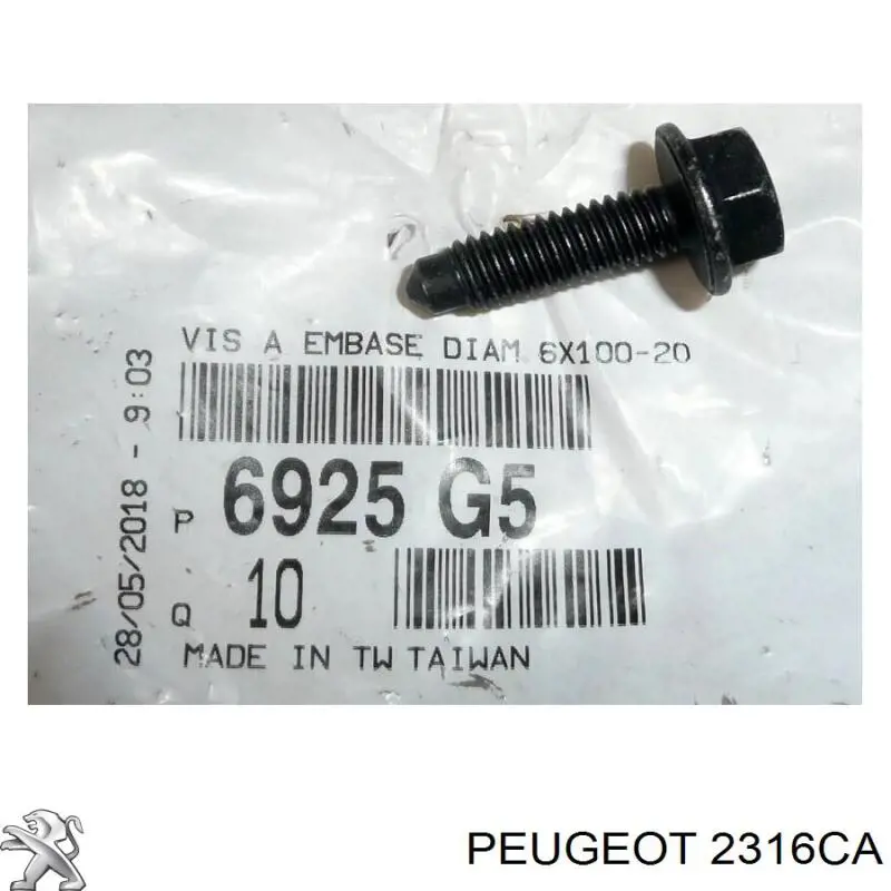 Eje primario de la caja de cambios 2316CA Peugeot/Citroen