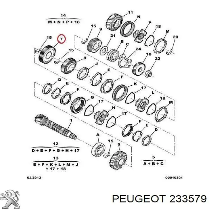 Engranaje conducido de segunda velocidad Peugeot/Citroen 233579 precio, desde 175,07 EUR
