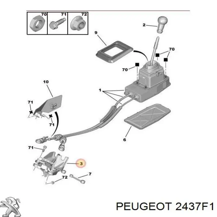 Comprar 2437F1 Peugeot/Citroen Soporte de fijación del cable de la caja de cambios