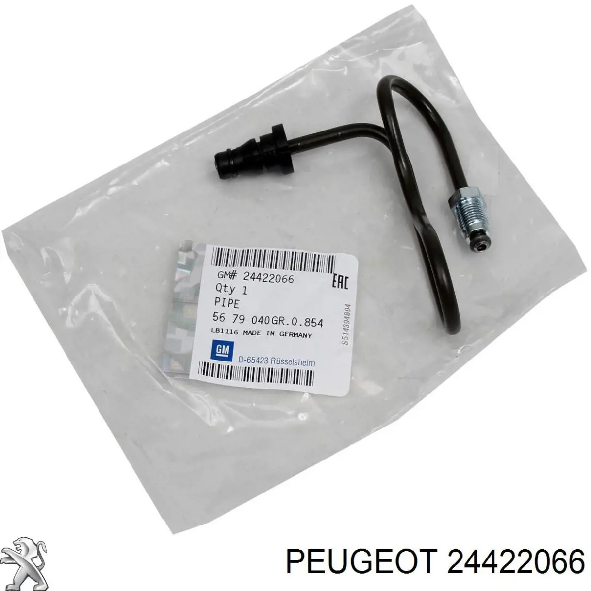 24422066 Peugeot/Citroen tubo flexible de embrague