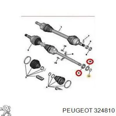 Anillo de retén del rodamiento intermedio del semieje delantero Peugeot/Citroen 324810 precio, desde 10,59 EUR