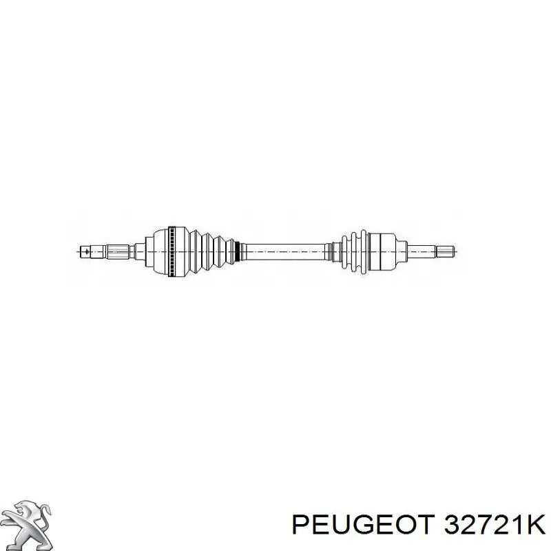 32721K Peugeot/Citroen árbol de transmisión delantero izquierdo