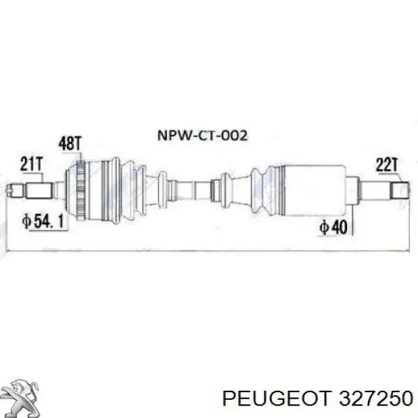 Semieje delantero izquierdo Peugeot/Citroen 327250 precio, desde 70,85 EUR