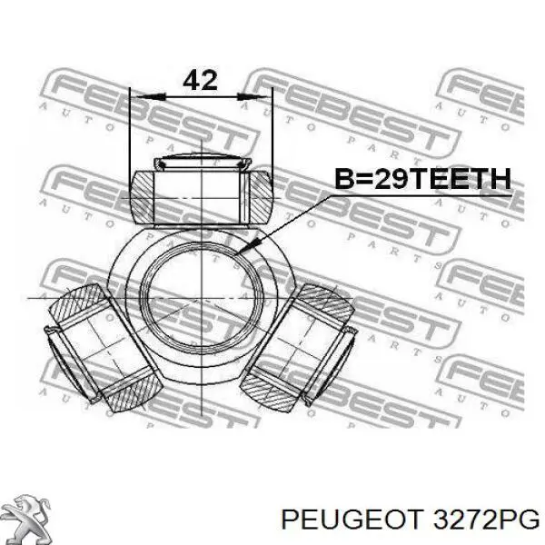 3272PG Peugeot/Citroen árbol de transmisión delantero izquierdo