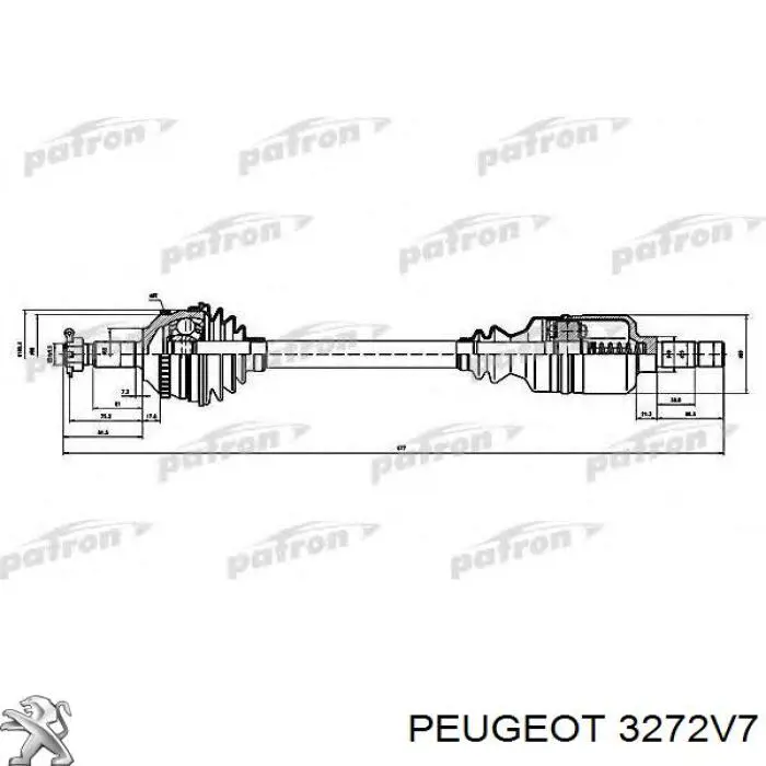 3272V7 Peugeot/Citroen árbol de transmisión delantero izquierdo