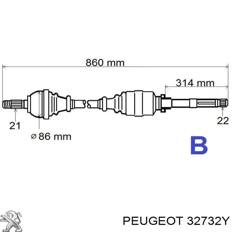 Comprar 210017 GSP Semieje delantero derecho