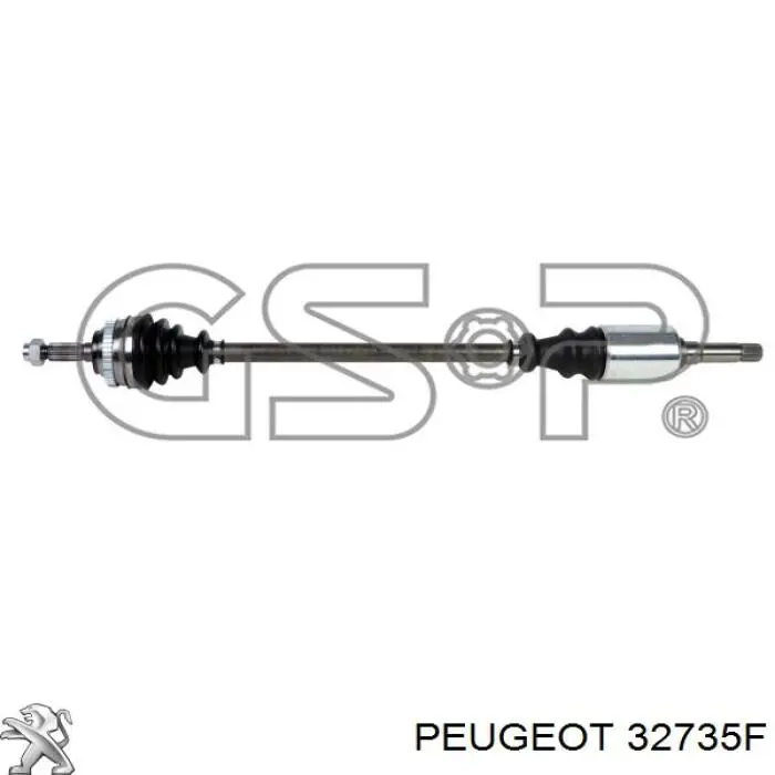 32735F Peugeot/Citroen árbol de transmisión delantero derecho