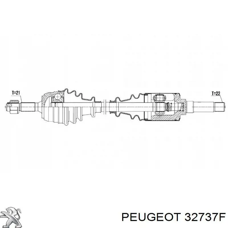 0.021338 GKN-Spidan árbol de transmisión delantero derecho