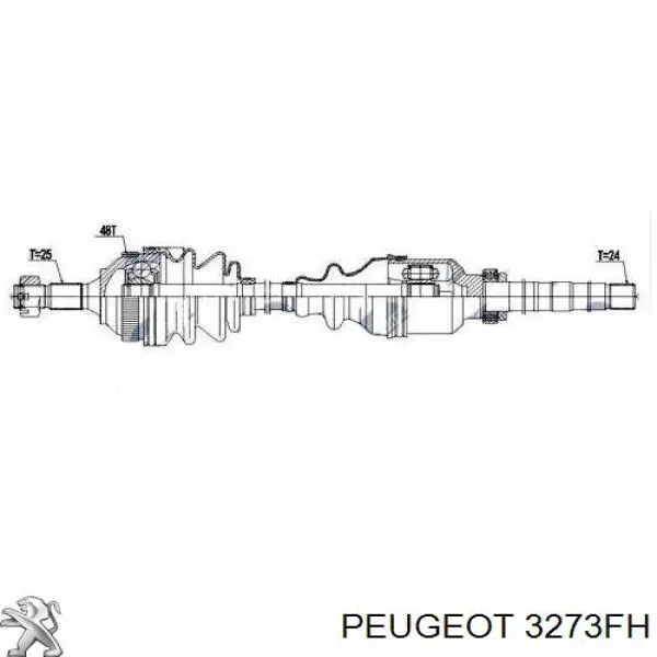 Semieje delantero derecho Peugeot/Citroen 3273FH precio, desde 81,77 EUR