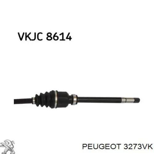 3273VK Peugeot/Citroen árbol de transmisión delantero derecho