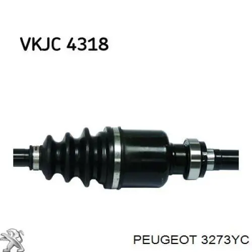 00003273YC Peugeot/Citroen árbol de transmisión delantero derecho