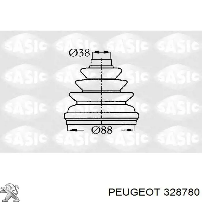 328780 Peugeot/Citroen fuelle, árbol de transmisión delantero interior