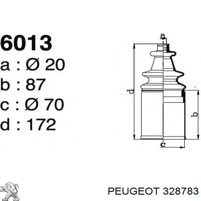 328783 Peugeot/Citroen fuelle, árbol de transmisión delantero interior