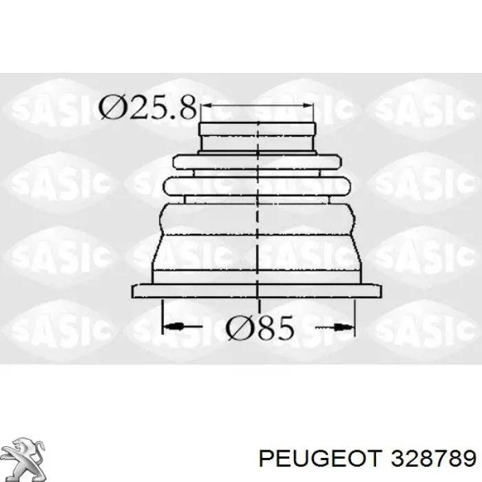 328789 Peugeot/Citroen fuelle, árbol de transmisión delantero interior izquierdo