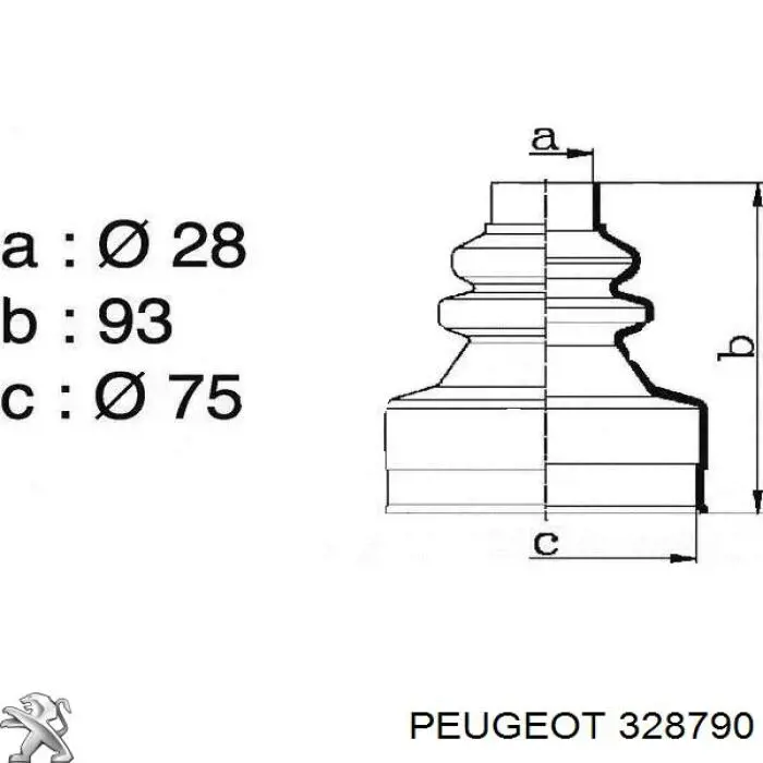 Fuelle, semieje delantero interior Peugeot/Citroen 328790