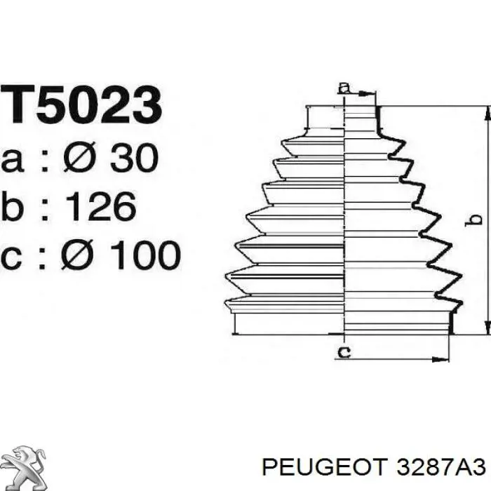 Fuelle, junta homocinética interna izquierda del semieje delantero Peugeot/Citroen 3287A3 precio, desde 40,13 EUR
