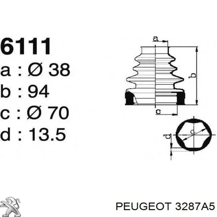 Fuelle transmisión delantero exterior Peugeot/Citroen 3287A5 precio, desde 11,28 EUR