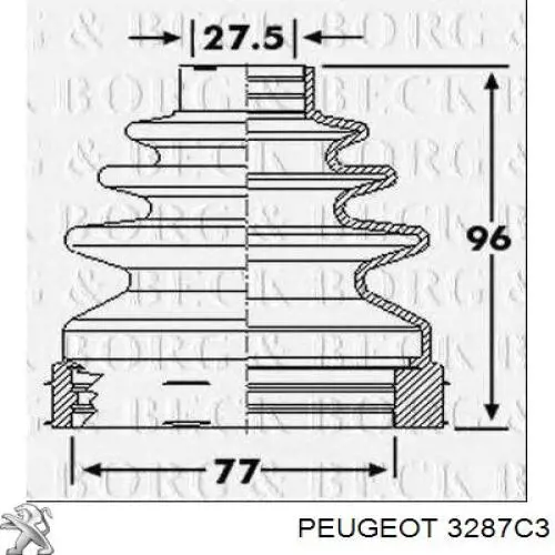 Fuelle transmisión delantero exterior Peugeot/Citroen 3287C3 precio, desde 6,60 EUR