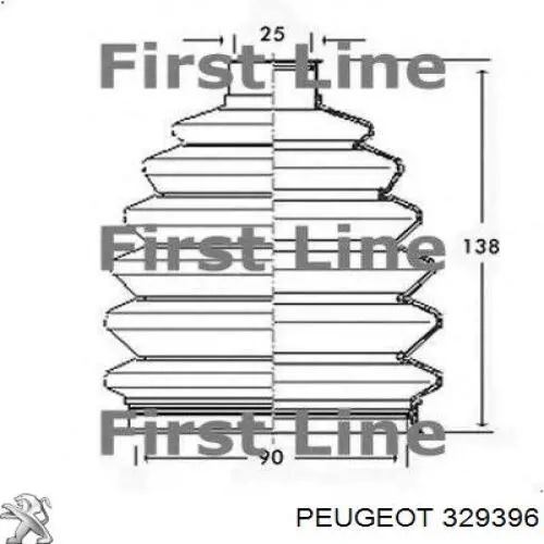 329396 Peugeot/Citroen fuelle, árbol de transmisión delantero exterior