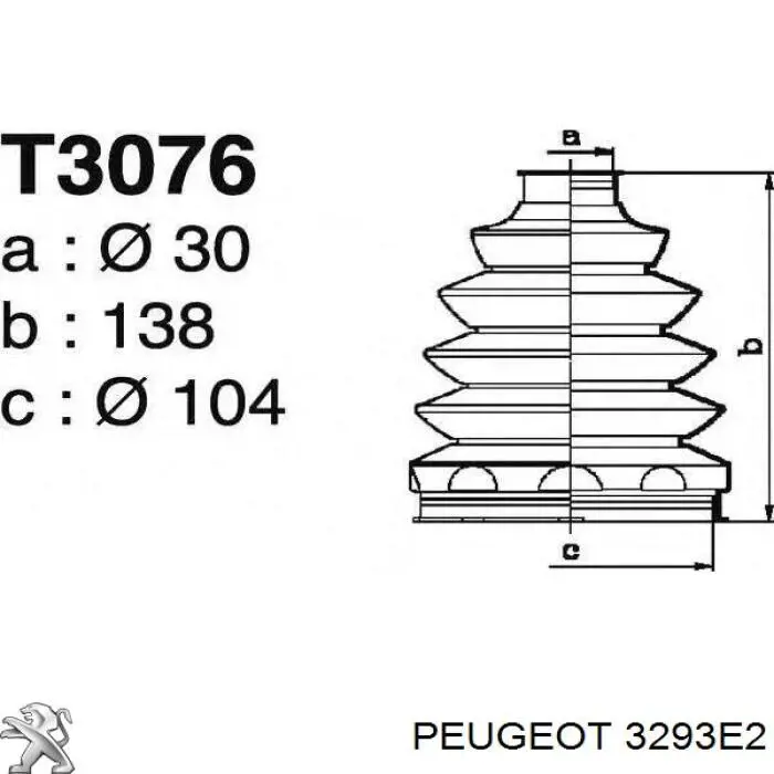 Comprar 3293E2 Peugeot/Citroen Fuelle de palier delantero exterior