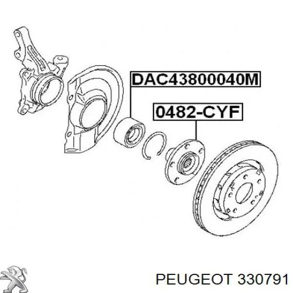 330791 Peugeot/Citroen cubo de rueda delantero