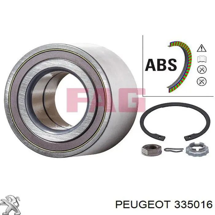 Cojinete de rueda delantero 335016 Peugeot/Citroen
