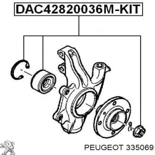 Rodamiento de rueda delantero Peugeot/Citroen 335069