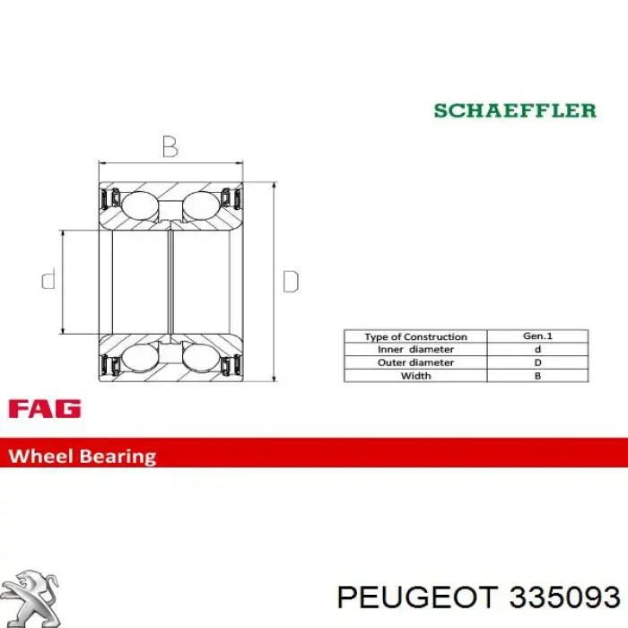 Comprar 335093 Peugeot/Citroen Cojinete de rueda delantero