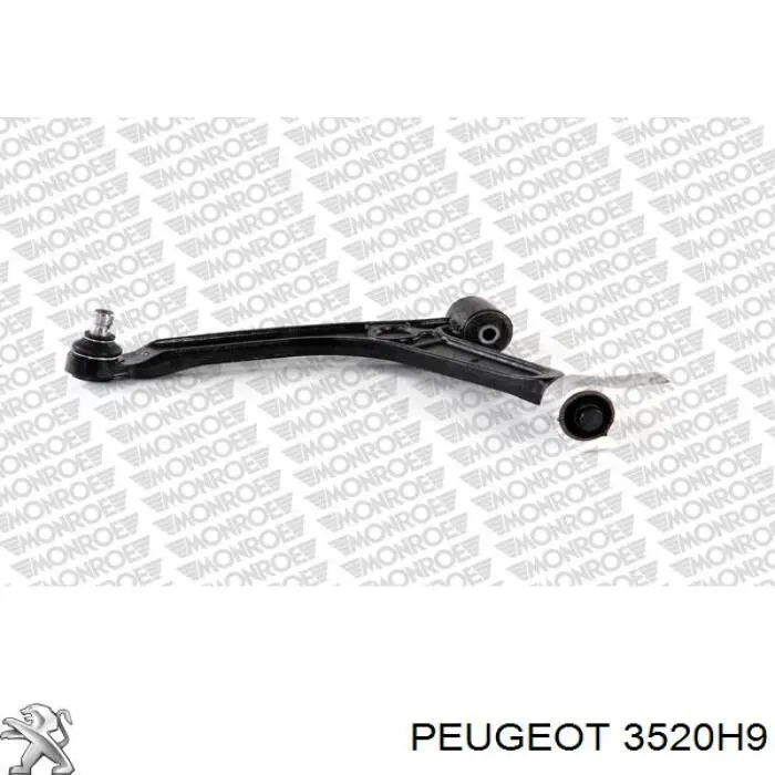 3520H9 Peugeot/Citroen barra oscilante, suspensión de ruedas delantera, inferior izquierda