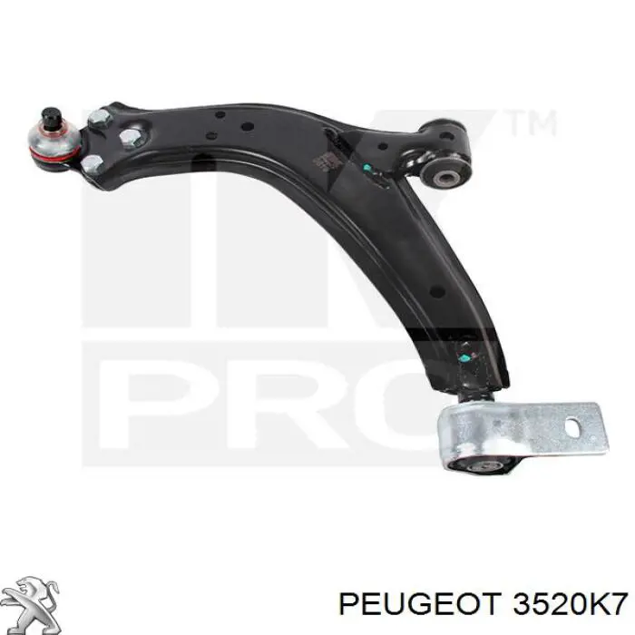 3520K7 Peugeot/Citroen barra oscilante, suspensión de ruedas delantera, inferior izquierda