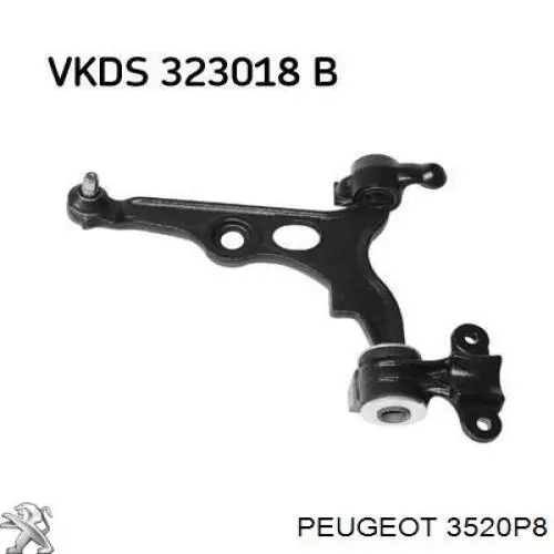 Comprar 3520P8 Peugeot/Citroen Brazo inferior izquierdo de la suspensión delantera