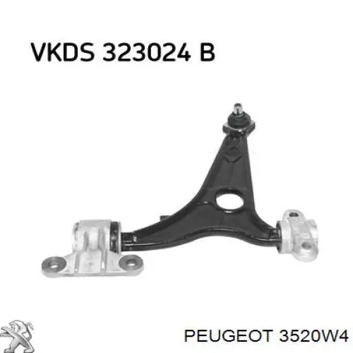 Comprar 3520W4 Peugeot/Citroen Brazo inferior izquierdo de la suspensión delantera
