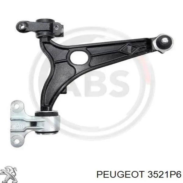 3521P6 Peugeot/Citroen barra oscilante, suspensión de ruedas delantera, inferior derecha