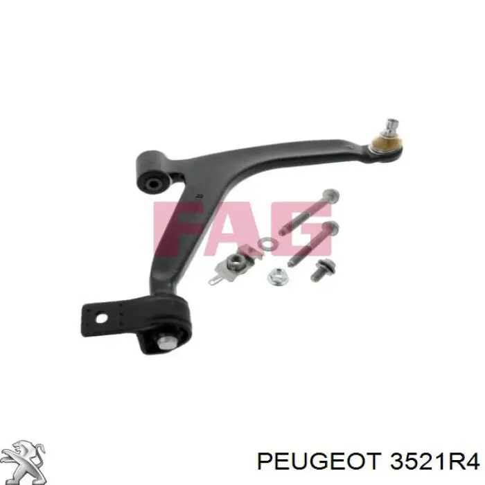 3521R4 Peugeot/Citroen barra oscilante, suspensión de ruedas delantera, inferior derecha