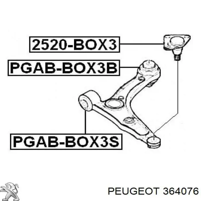 364076 Peugeot/Citroen rótula de suspensión inferior