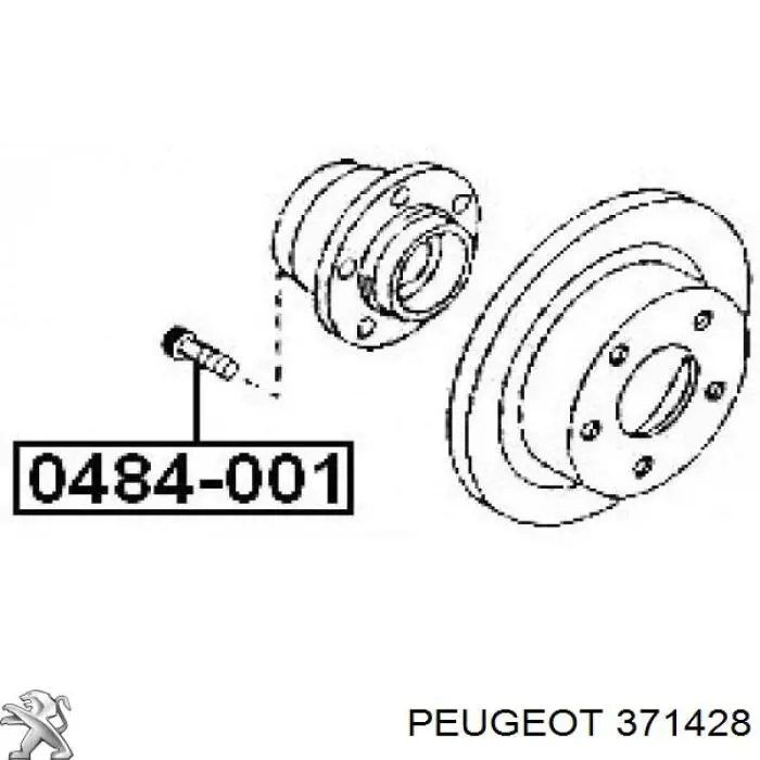 371428 Peugeot/Citroen espárrago de rueda trasero / delantero