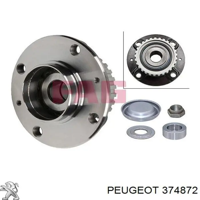 374872 Peugeot/Citroen cojinete de rueda trasero