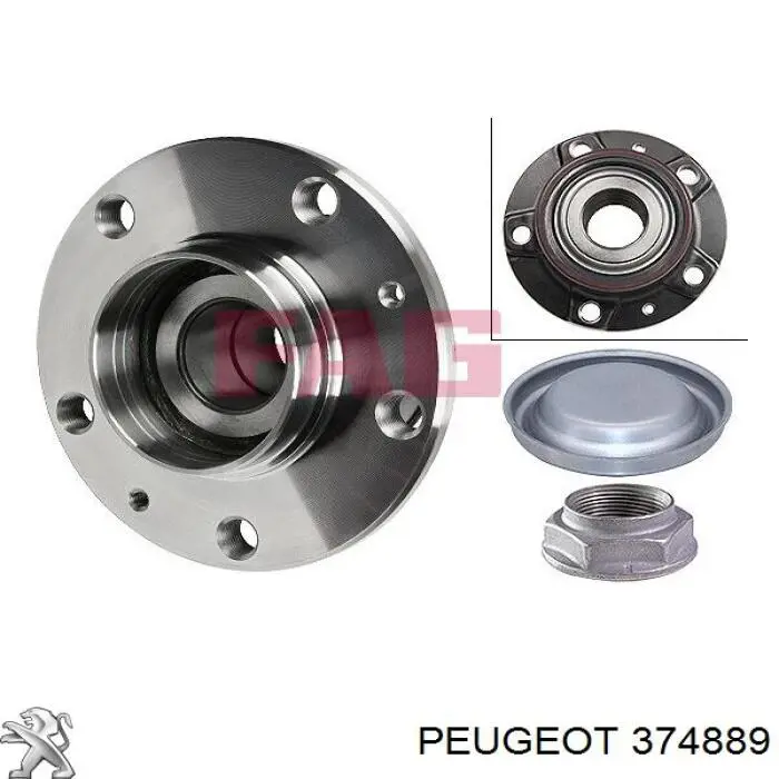 374889 Peugeot/Citroen Buje de rueda trasero