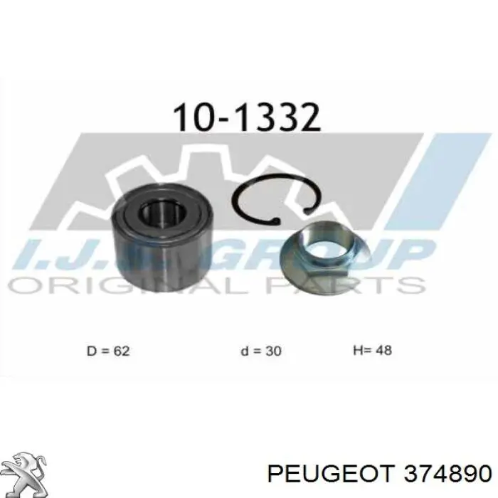 Cojinete de cubo delantero Peugeot/Citroen 374890 precio, desde 33,34 EUR