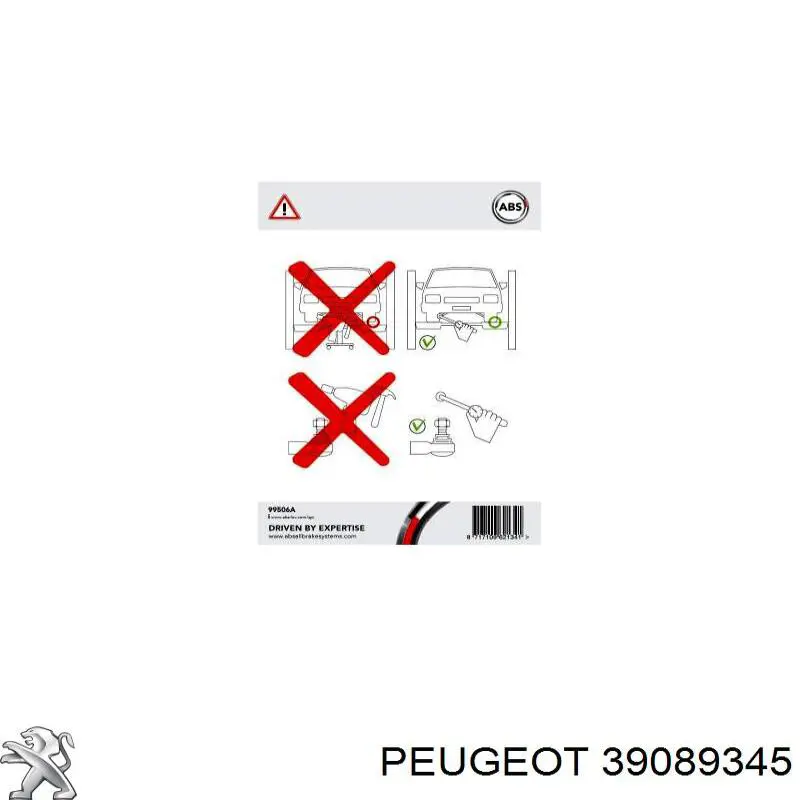 39089345 Peugeot/Citroen barra oscilante, suspensión de ruedas delantera, inferior derecha