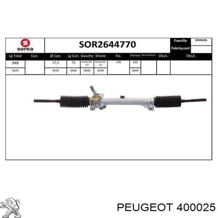 Engranaje de dirección AGR PE9101OEM precio, desde 188,76 EUR