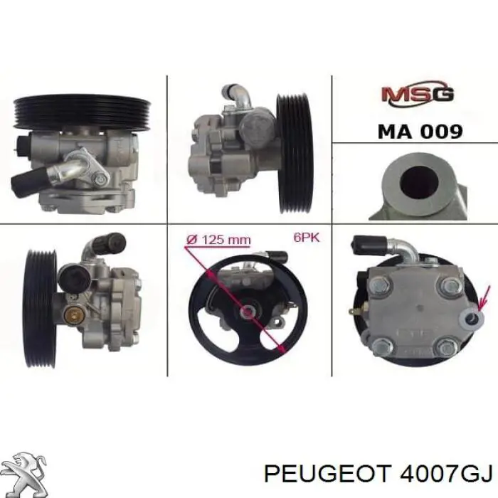 Bomba de dirección asistida  Peugeot/Citroen 4007GJ precio, desde 126,32 EUR
