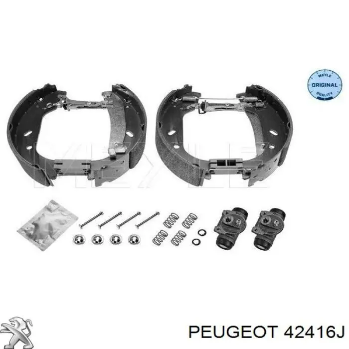42416J Peugeot/Citroen kit de frenos de tambor, con cilindros, completo