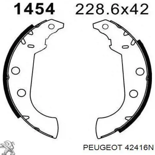 42416N Peugeot/Citroen zapatas de frenos de tambor traseras